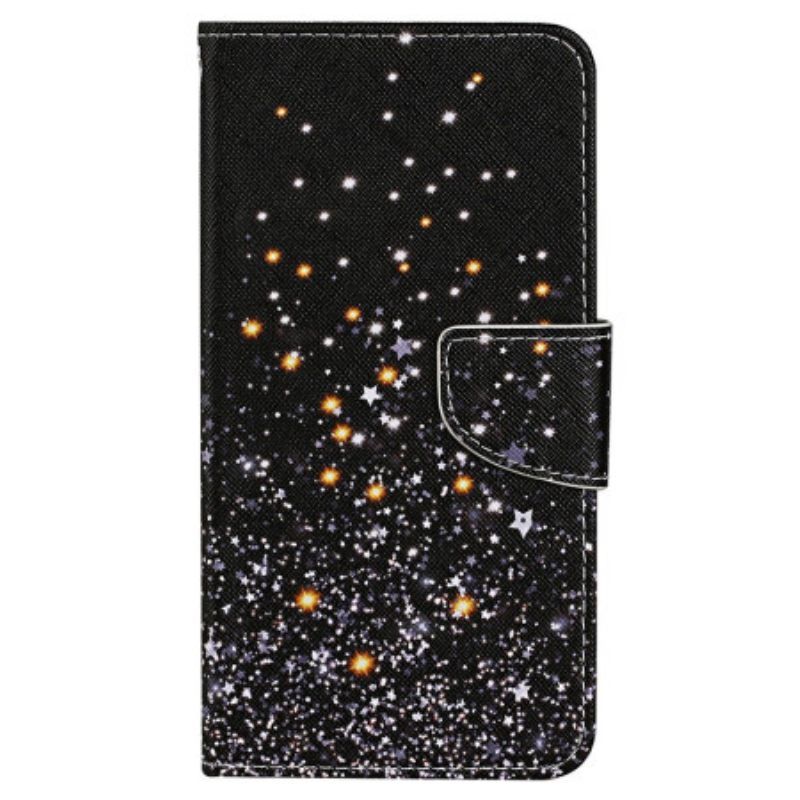 δερματινη θηκη iPhone 15 με κορδονι Star Shower Με Λουράκι